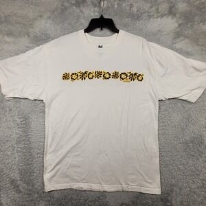 VTG Speedo Shirt Mens‎ 2XL White Floral Puffy Print Cotton Short Sleeve Casual *